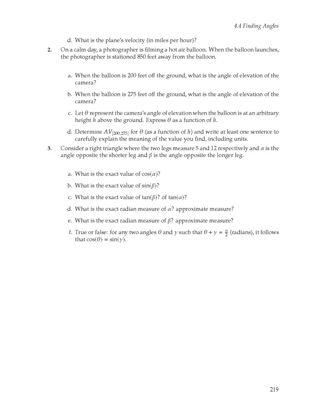 Active Preparation for Calculus - Page 219